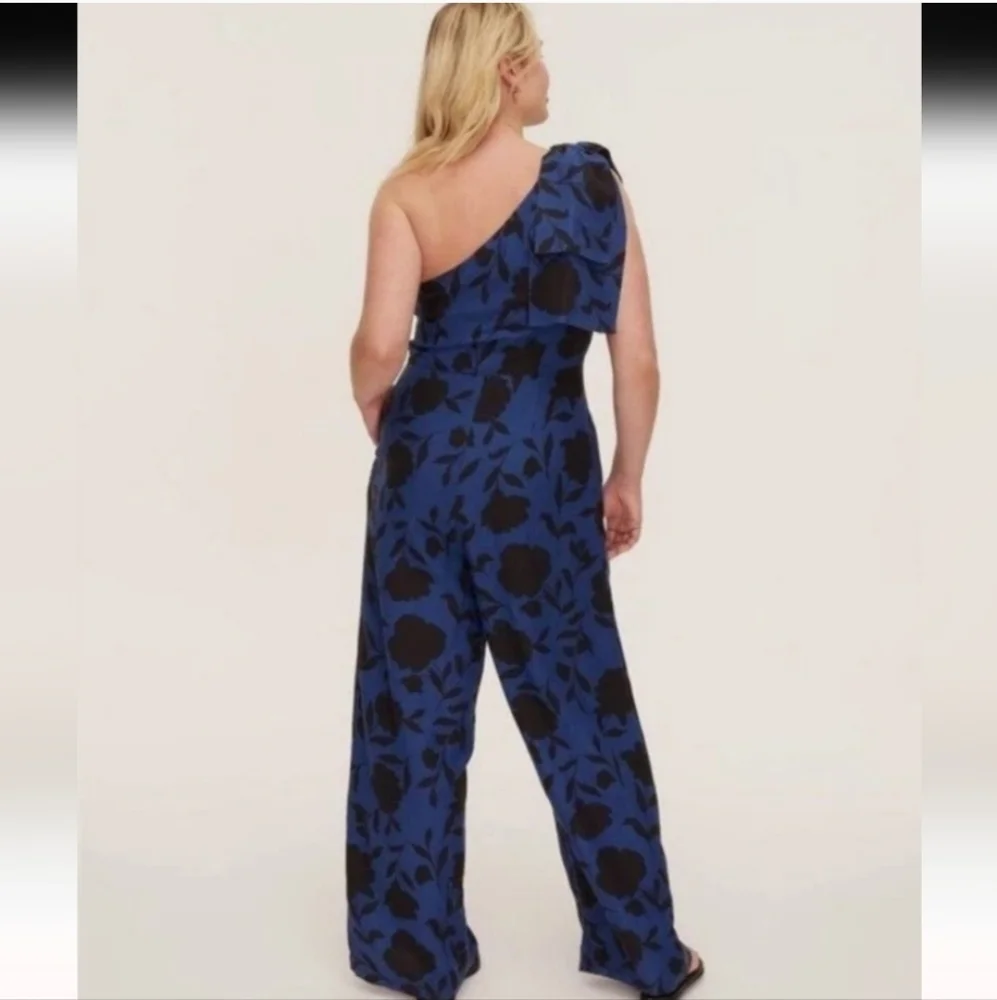 NWT Kate Spade X Target Women’s Size 17 Floral One Shoulder Linen Blend Jumpsuit